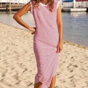NEW Frank & Eileen Cory Vintage Muscle Tee Dress Red French Stripe Medium